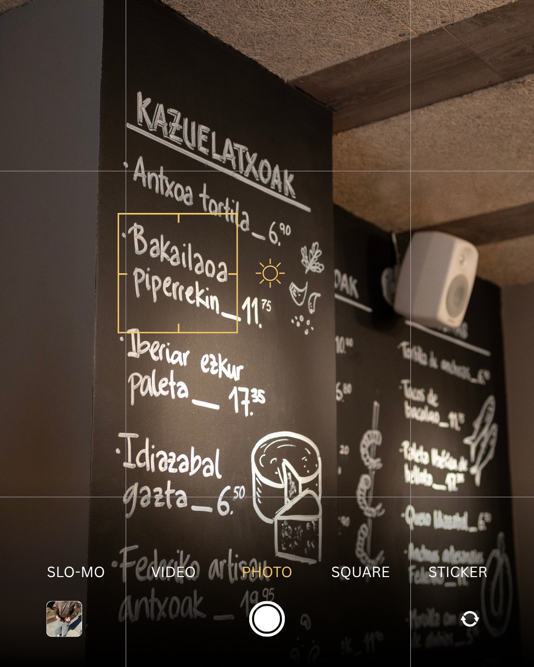La pizarra de cazuelitas de Federiko Taberna